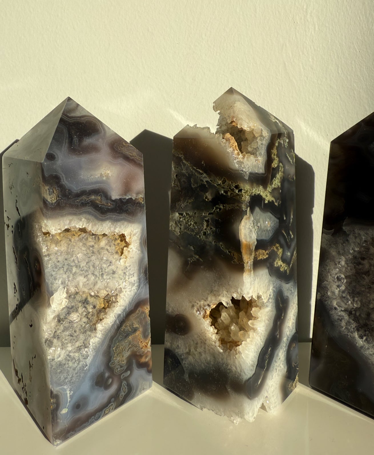 Purple Moss Agate Towers