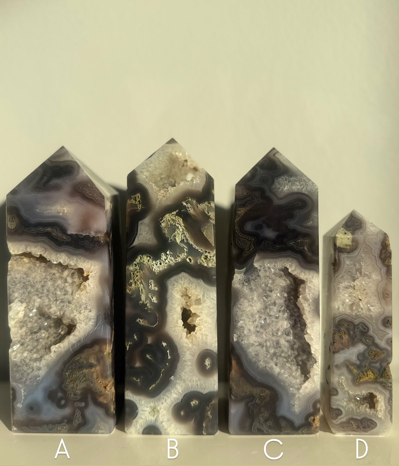 Purple Moss Agate Towers