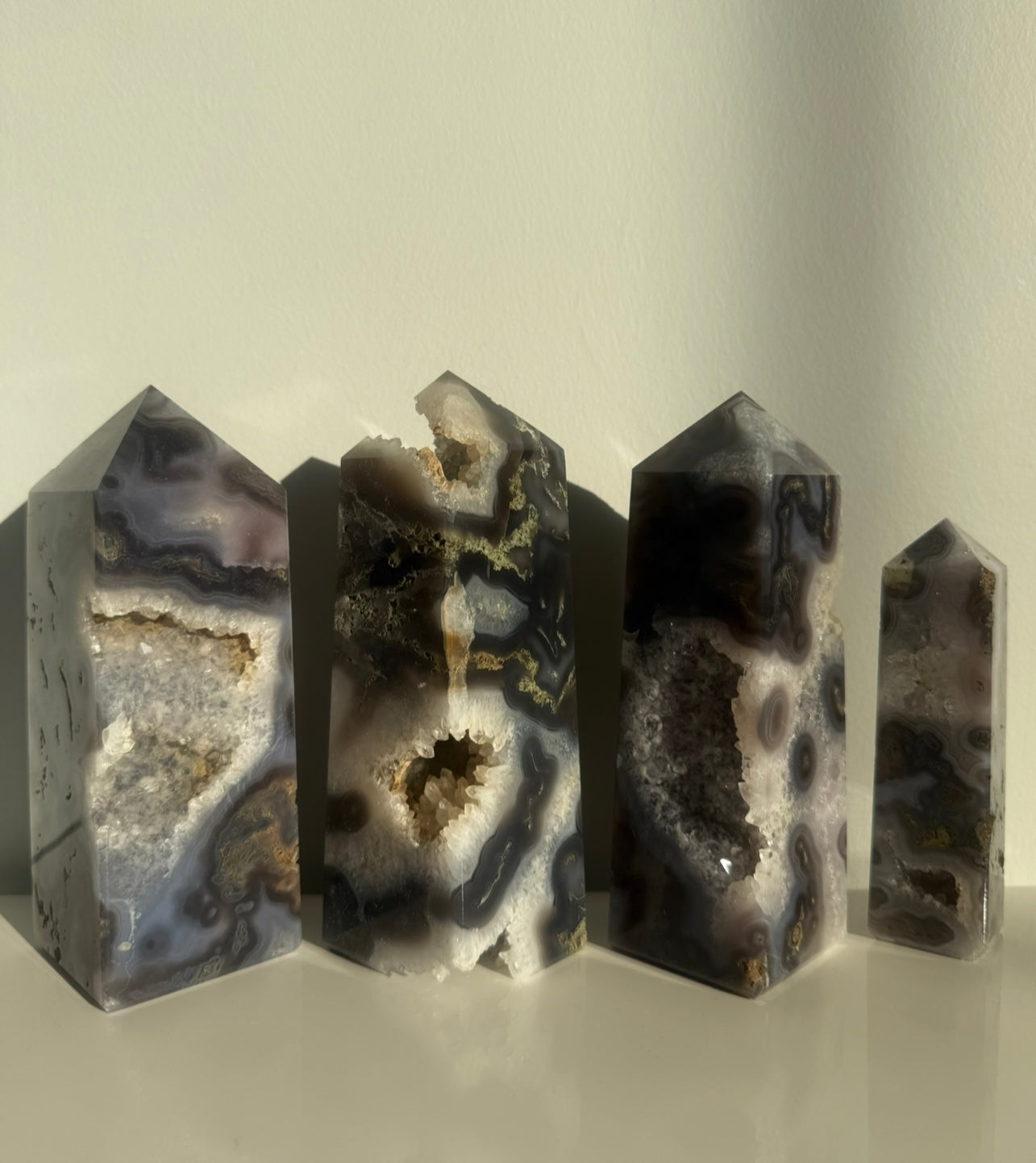 Purple Moss Agate Towers